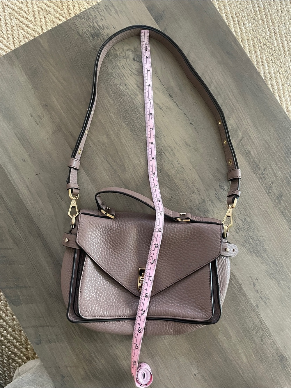 Rebecca Minkoff Darren Taupe Pebbled Leather Bag - Picture 10 of 17